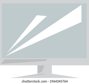Digital equip computer monitor vector graphic design. Grey tone style vector art work. 