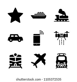 digital, equipment, future and helicopter icons in Technology vector set. Graphics for web and design