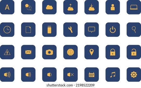 Digitale Gerätekennzeichnung Symbolsatz von Websymbolen
