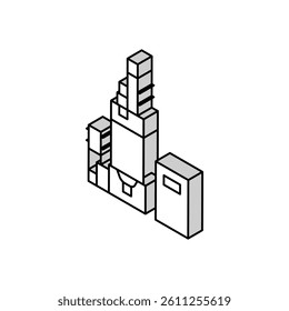 digital equipment semiconductor manufacturing isometric icon vector. digital equipment semiconductor manufacturing sign. isolated symbol illustration