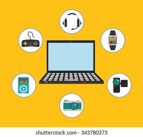 Digital era technology graphic design, vector illustration