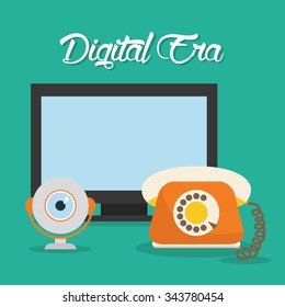 Digital era technology graphic design, vector illustration