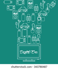 Digital era technology graphic design, vector illustration
