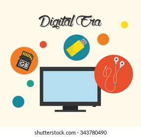 Digital era technology graphic design, vector illustration