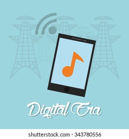 Digital era technology graphic design, vector illustration
