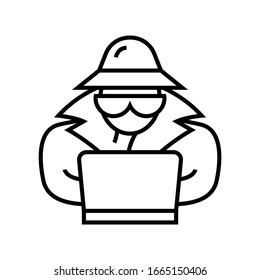Digital espionage line icon, concept sign, outline vector illustration, linear symbol.