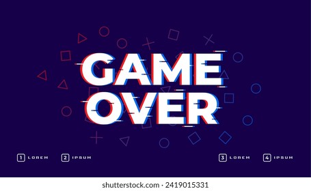 digital esport game over web screen banner design vector