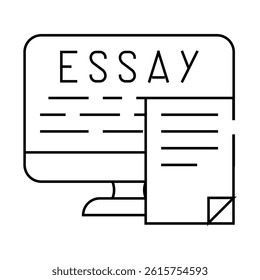 digital essay line icon vector. digital essay sign. isolated contour symbol black illustration