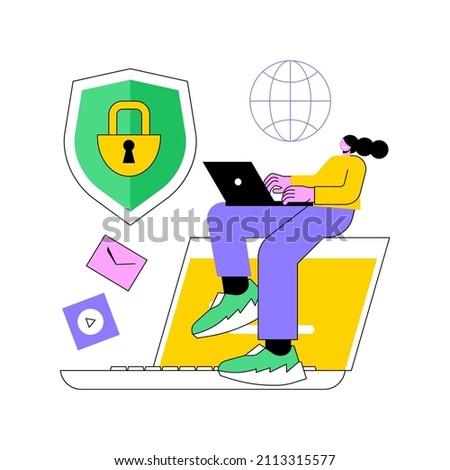 Digital ethics and privacy abstract concept vector illustration. Digital mediums behavior, internet privacy violation, secure online data protection, user information gained abstract metaphor.