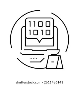 digital evidence crime line icon vector. digital evidence crime sign. isolated contour symbol black illustration