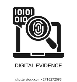 Digital Evidence icon glyph vector illustration