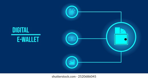 Aplicação de transações de carteira eletrônica digital. Pagamento de transação online digital. Carteira eletrônica digital de moeda eletrônica. 