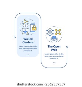 Digital experiences rectangle infographic vector. Audience analysis online. E marketing strategy. Data visualization with 2 steps. Editable rectangular options chart