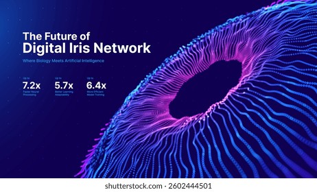 Digital Eye, Artificial Intelligence, Neural Network Technology, Futuristic Biometrics, Data Visualization, Abstract Brain Mapping and Sci-Fi Innovation Concept, Vector Illustration for Tech Design.