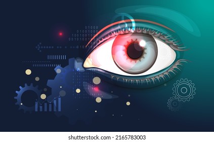 Digital Eye - Cyber Security Concept - Illustration as EPS 10 File