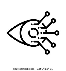Digitales Augensymbol. Konzept der künstlichen Intelligenz. Zeilenvektor. Einzeln auf weißem Hintergrund.