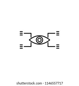 digital eye icon. Element of intelligence icon for mobile concept and web apps. Thin line digital eye icon can be used for web and mobile on blue background