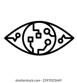 Digital Eye icon line vector illustration