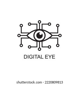 ícono de ojo digital , vector de ícono de oftalmología