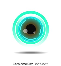 Digital eye icon, Vector illustration