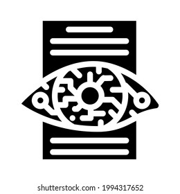 digital eye kyc glyph icon vector. digital eye kyc sign. isolated contour symbol black illustration