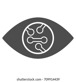 Digital Eye Lens vector pictograph. Style is flat graphic grey symbol.