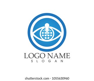 Digital eye logo design vector illustration