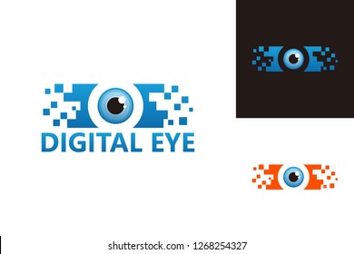 Digital Eye Logo Template Design Vector, Emblem, Design Concept, Creative Symbol, Icon