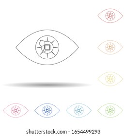 Vista digital en icono de estilo multicolor. Línea delgada simple, contorno vectorial de iconos antivirus para ui y ux, sitio web o aplicación móvil