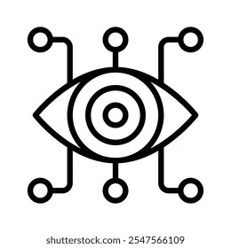 A digital eye representing surveillance, monitoring, and data collection