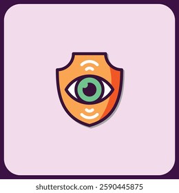 Digital Eye Security Shield: Cyber Protection Icon