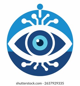 Digital eye symbol icon Technoloy