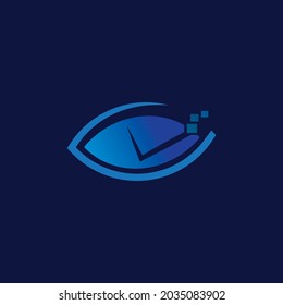 el logotipo de ojos digitales se ve como simple y elegante, gran uso para su sitio web, medios tecnológicos, entretenimiento, etc.