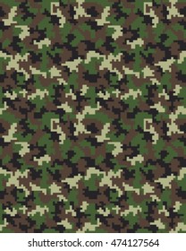 Digital fashion camouflage pattern, seamless vector