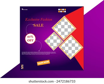 Digital Fashion Marketing Social Media Post Design Template