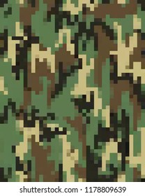 Digital fashionable camouflage pattern, fashion design. Seamless illustration