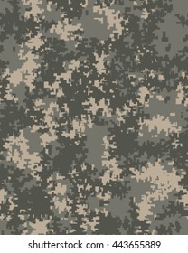 Digital fashionable camouflage pattern, vector illustration. Military print. Seamless vector wallpaper