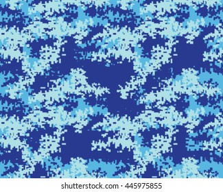 Digital fashionable camouflage pattern, vector illustration. Military print. Seamless vector wallpaper
