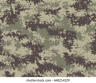 Digital fashionable camouflage pattern, vector illustration. Military print. Seamless vector wallpaper
