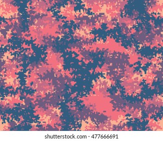 Digital fashionable camouflage pattern, vector illustration. Military print. Seamless vector wallpaper

