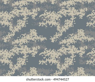 Digital fashionable camouflage pattern, vector illustration. Military print. Seamless vector wallpaper