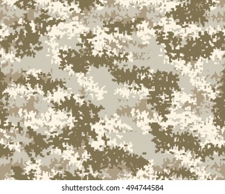 Digital fashionable camouflage pattern, vector illustration. Military print. Seamless vector wallpaper