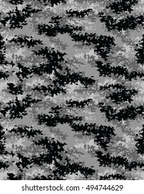 Digital fashionable camouflage pattern, vector illustration. Military print. Seamless vector wallpaper