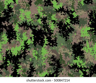 Digital fashionable camouflage pattern, vector illustration. Military print. Seamless vector wallpaper