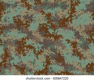 Digital fashionable camouflage pattern, vector illustration. Military print. Seamless vector wallpaper