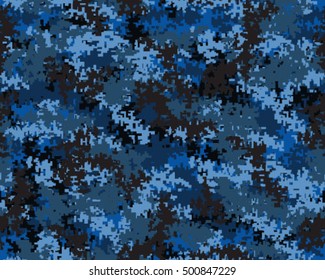 Digital fashionable camouflage pattern, vector illustration. Military print. Seamless vector wallpaper