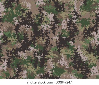 Digital fashionable camouflage pattern, vector illustration. Military print. Seamless vector wallpaper