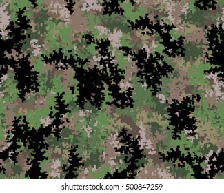 Digital fashionable camouflage pattern, vector illustration. Military print. Seamless vector wallpaper

