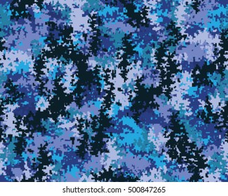 Digital fashionable camouflage pattern, vector illustration. Military print. Seamless vector wallpaper