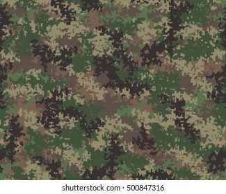Digital fashionable camouflage pattern, vector illustration. Military print. Seamless vector wallpaper